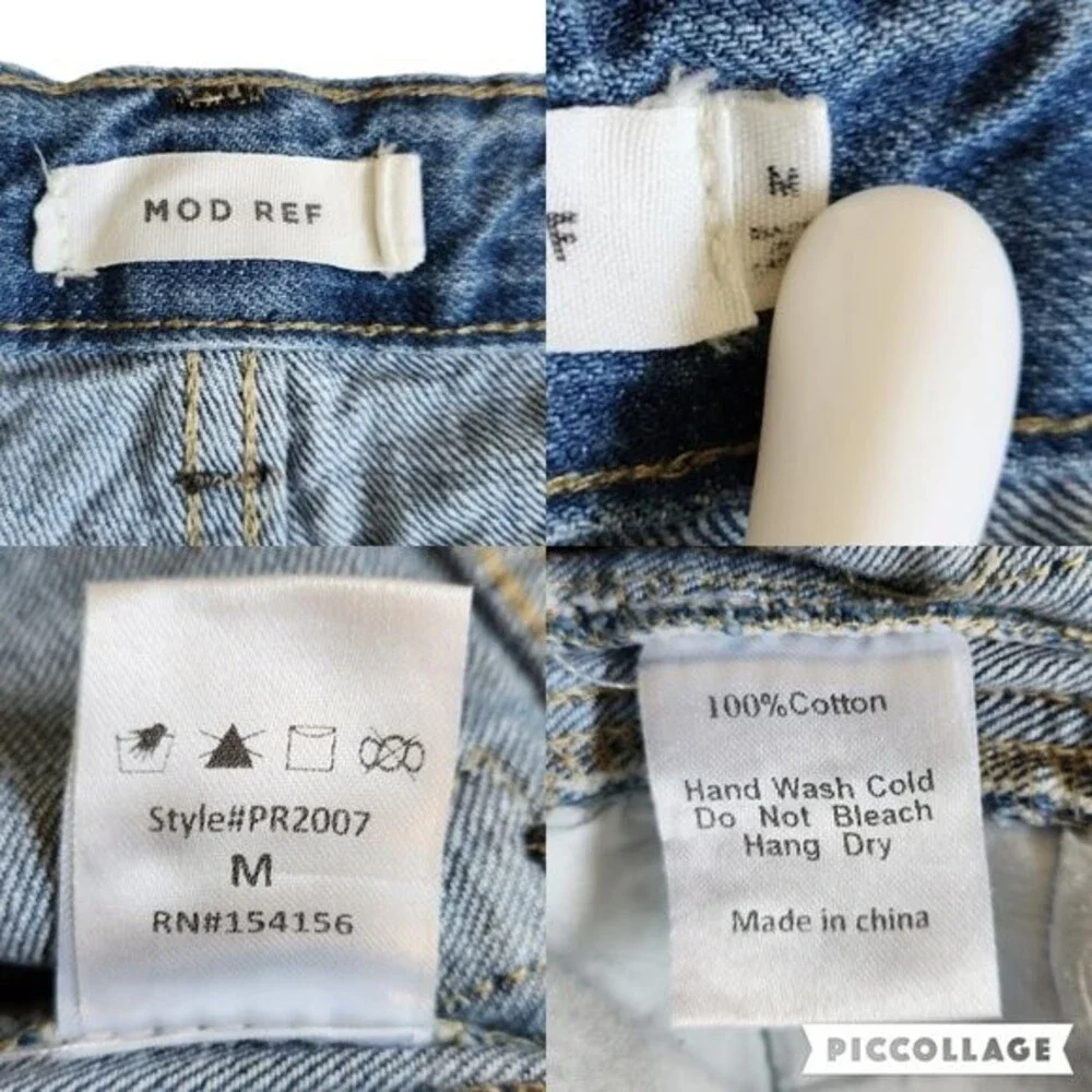 Mod Ref blue distressed jean shorts sz M